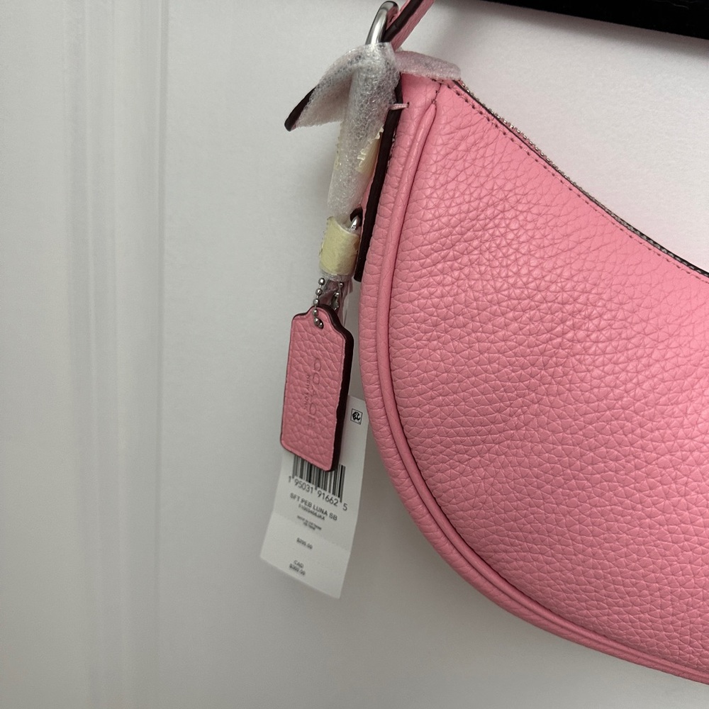 Coach Pink Crescent Shoulder Bag with Silver Hardware - Picture 5 of 7